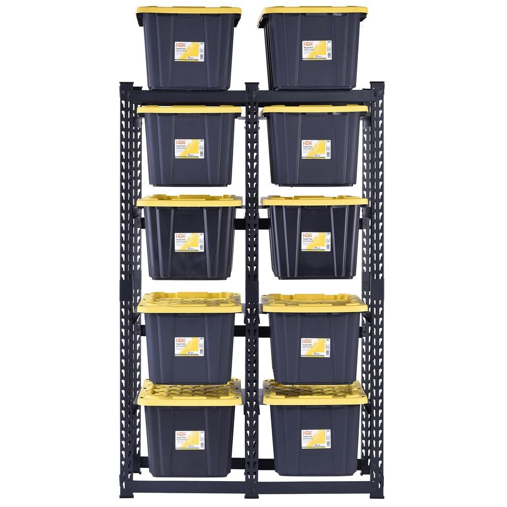 Husky 5-Tier Tote Steel Storage Rack (50 in. W x 24 in. D x 78 in. H) N3R502478TR8B - The Home Depot