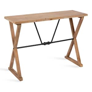 Travere 42.00 in. Rustic Brown Rectangle Wood Console Table