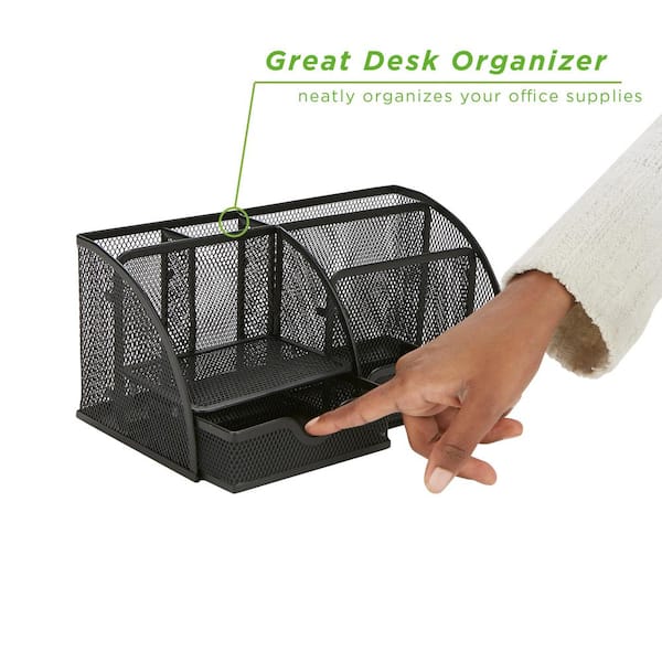 Desk Organizers and Accessories,DIY Desktop Organiezr with Phone Holder,  Sticky Note Tray, Paperclip Storage and Office Caddy for Office Home School