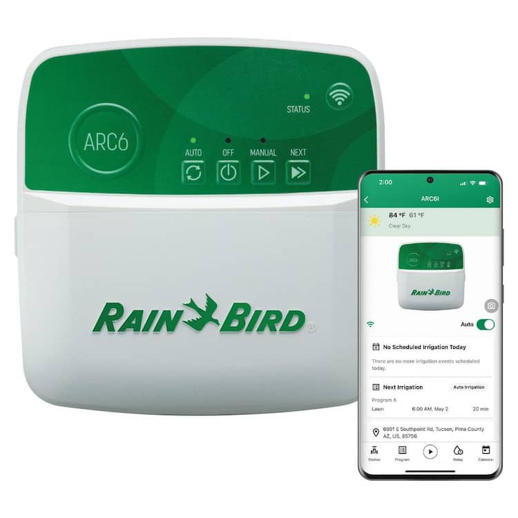 Rain Bird ARC6 6-Zone App Based Indoor Residential Irrigation Controller