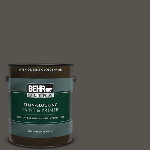 BEHR ULTRA 1 gal. #790D-7 Black Bean Semi-Gloss Enamel Exterior Paint & Primer