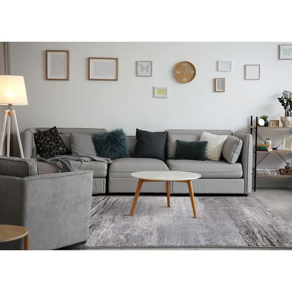 Eden Collections 4 ft. x 6 ft. White Distressed, Organic Indoor Area Rug