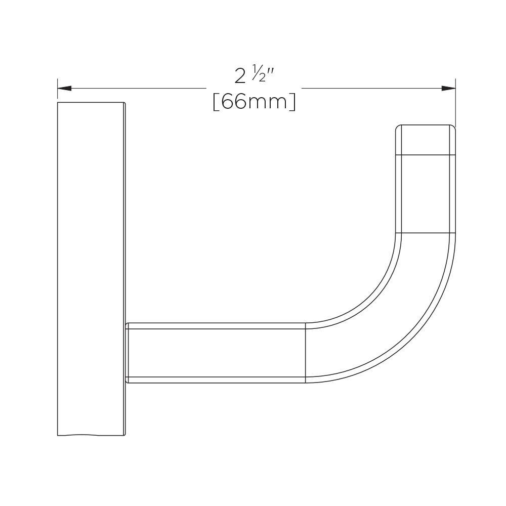 Polished Chrome Brass Modern Wall-Mounted Robe Hook