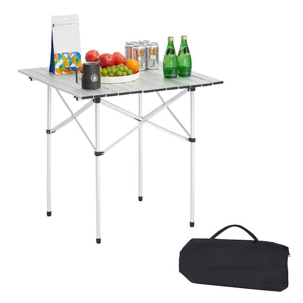 VEVOR Folding Camping Table 28 x 28 in. Outdoor Portable Side Tables Aluminum Ultra Compact Work Table