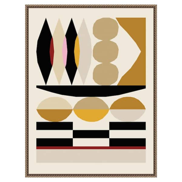 Amanti Art "Abstract composition 25" by Nktn 1-Piece Floater Frame Giclee Abstract Canvas Art Print 30 in. x 23 in.