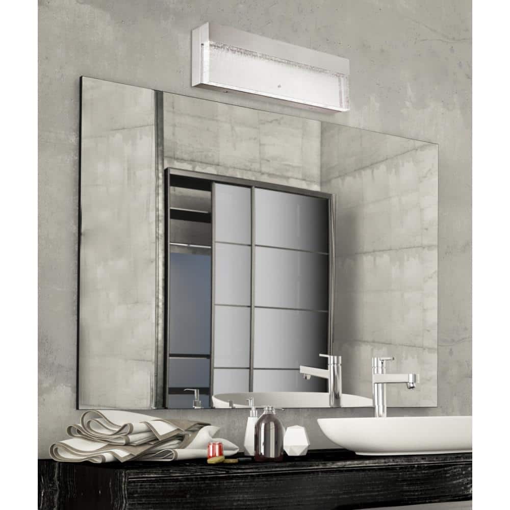 Brushed Nickel 18" LED Wall Sconce with Bubble Glass
