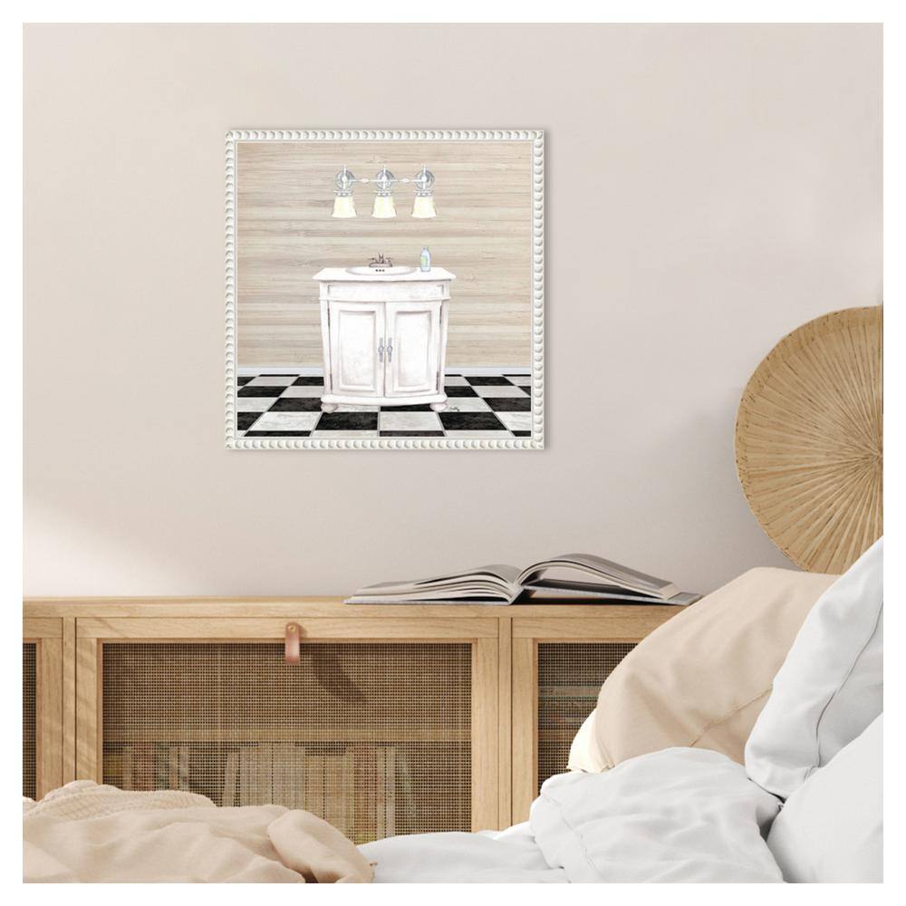 Elizabeth Medley White Canvas Bathroom Wall Art with Quote