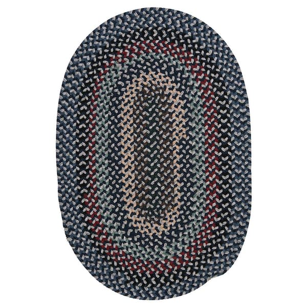 Blue Ridge Rectangle Wool Braided Rug, 8' x 11' - Navy Multi