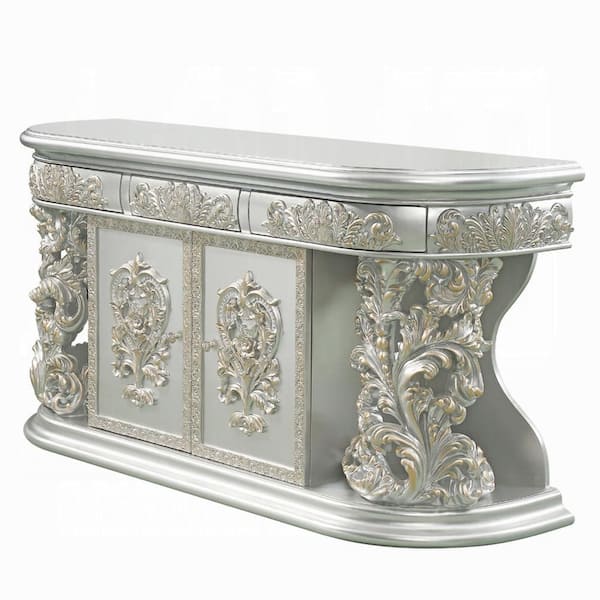 Champagne and Gold 3-Drawers 73 in. Dresser Without Mirror
