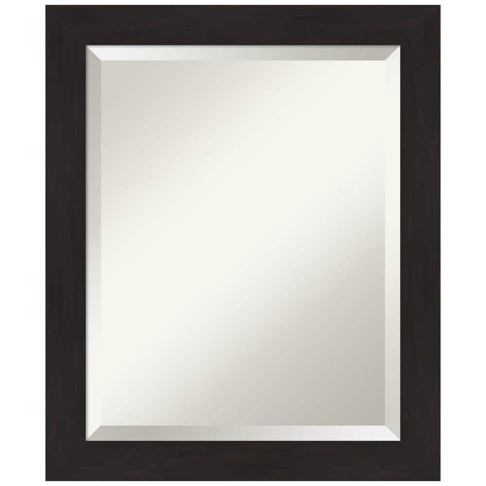 Espresso Brown Beveled Wall Mirror with Polystyrene Frame