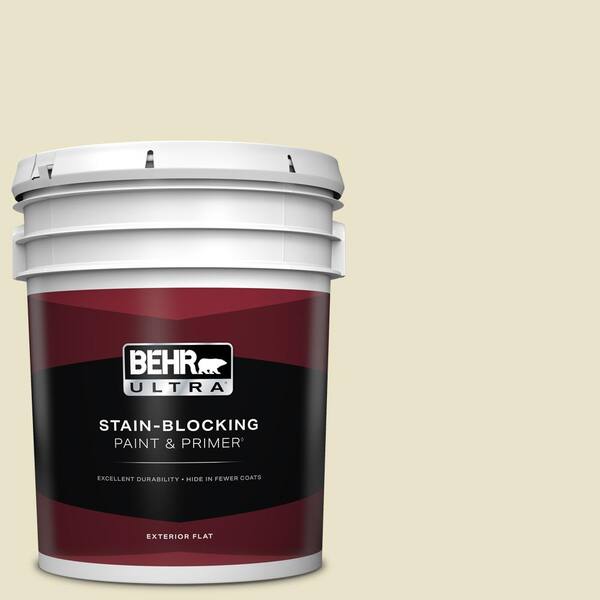 BEHR ULTRA 5 gal. #PPU9-14 White Cliffs Flat Exterior Paint & Primer