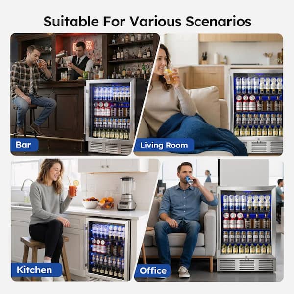 SIMZLIFE 23.5 in. Single Zone 180-Cans Freestanding/Built-in