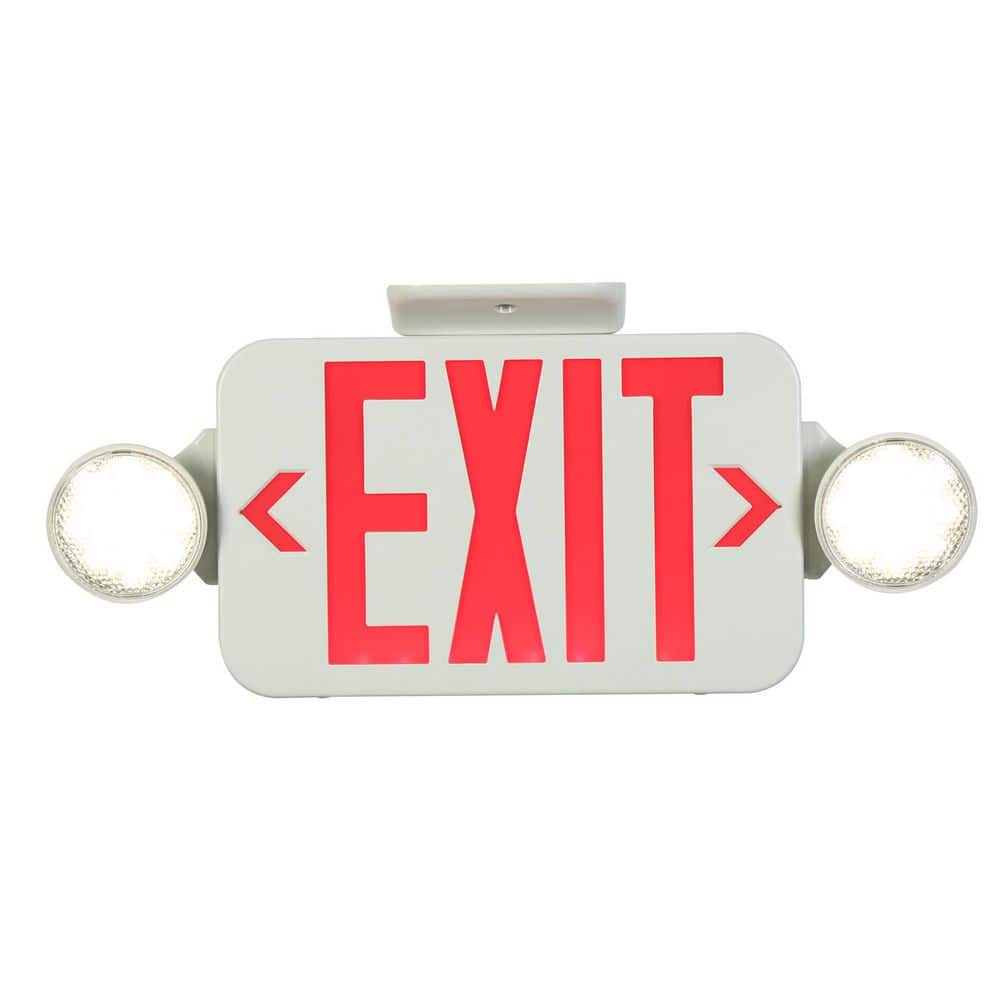 120-277-Volt Integrated LED White Emergency Red Exit Sign with 2-Light price history on PriceWatchPro