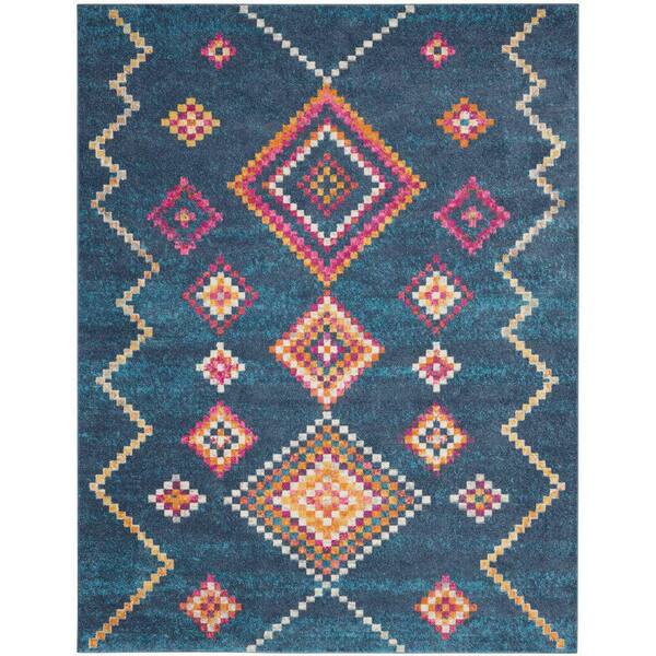 Nourison Passion Navy 7 ft. x 10 ft. Geometric Transitional Area Rug