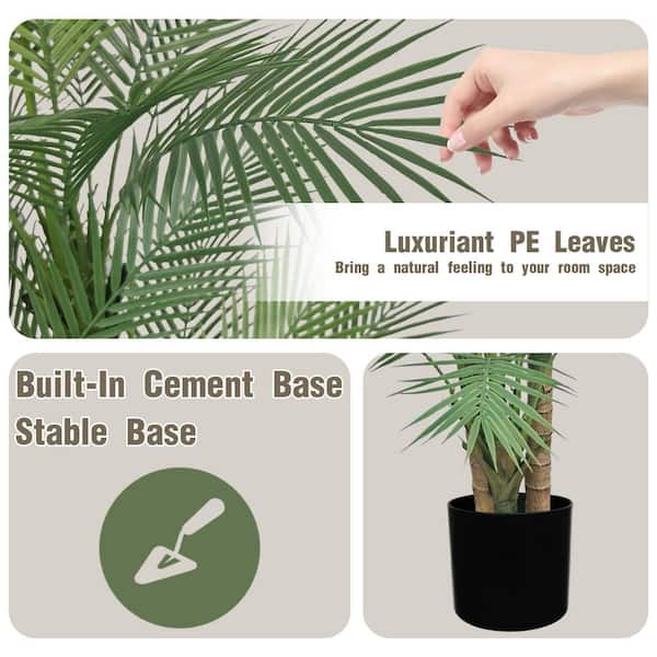 Vitalismo 5 ft. Artificial Triple Stalk Golden Cane Palm Tree