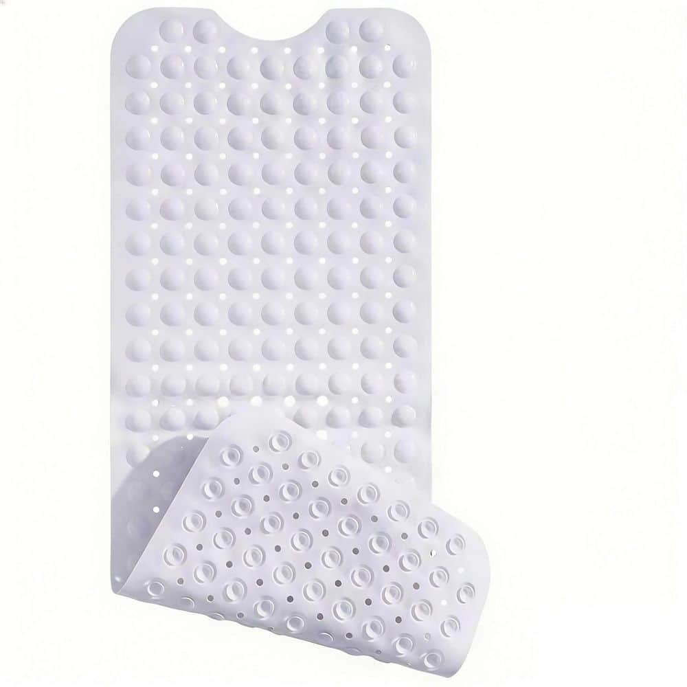 40 in. x 16 in. Non Slip Bath Mat in White, Extra Long Shower Mat with Drain Holes, Machine Washable Strong Suction Cups price history on PriceWatchPro