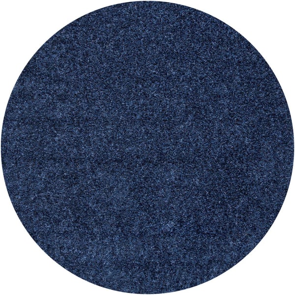 nuLOOM Marleen Plush Shag Navy 5 ft. Round Rug