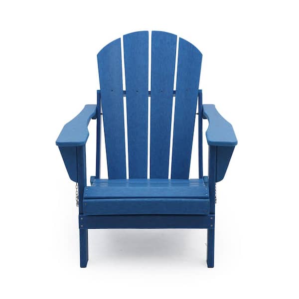 Unbranded Classic Blue Folding Plastic Adirondack Chair