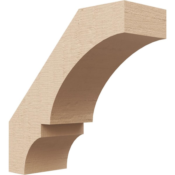 Ekena Millwork 3 in. x 8 in. x 8 in. Balboa Rough Cedar Woodgrain Timberthane Polyurethane Knee Brace, Primed
