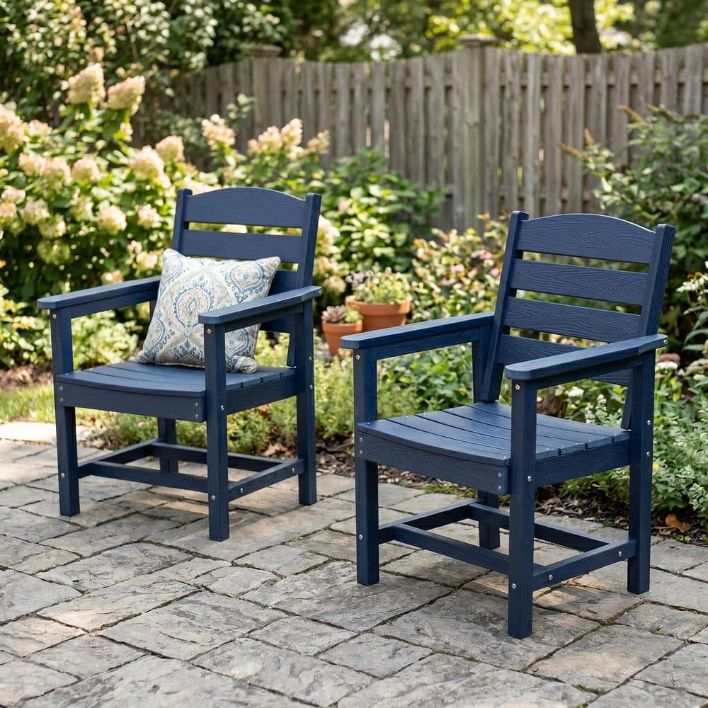 Innovaze Poly Lumber Ladder Back Outdoor Dining Chair Set of 2