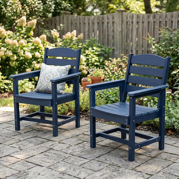 Innovaze Poly Lumber Ladder Back Outdoor Dining Chair Set of 2