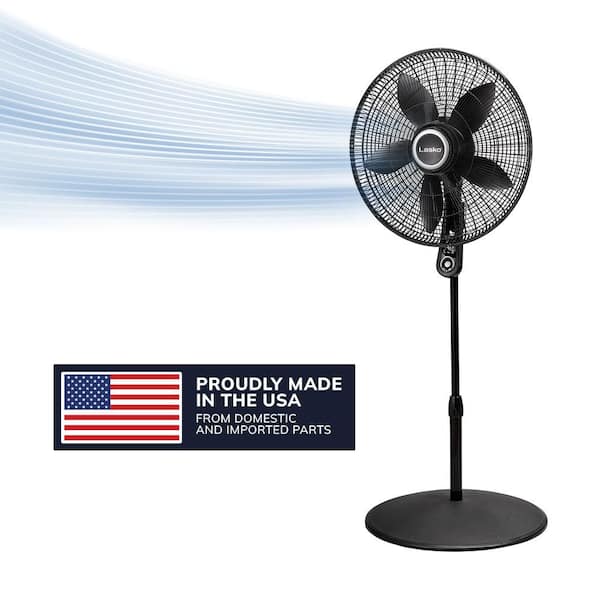20 in. 4 Speed Oscillating Pedestal Fan for Home in Black with 90° Oscillation, Adjustable Height, Timer and Remote