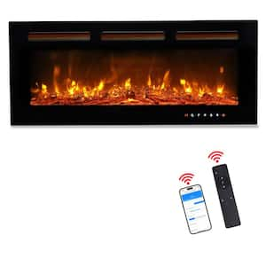 40 in. Wall-Mount/Insert/Freestanding 12-Color Flames Electric Fireplace with Remote Control and WIFI Function