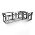 The Avon Fully Adjustable and Modular Outdoor Kitchen Grill Island Framing Kit in Galvanized Steel