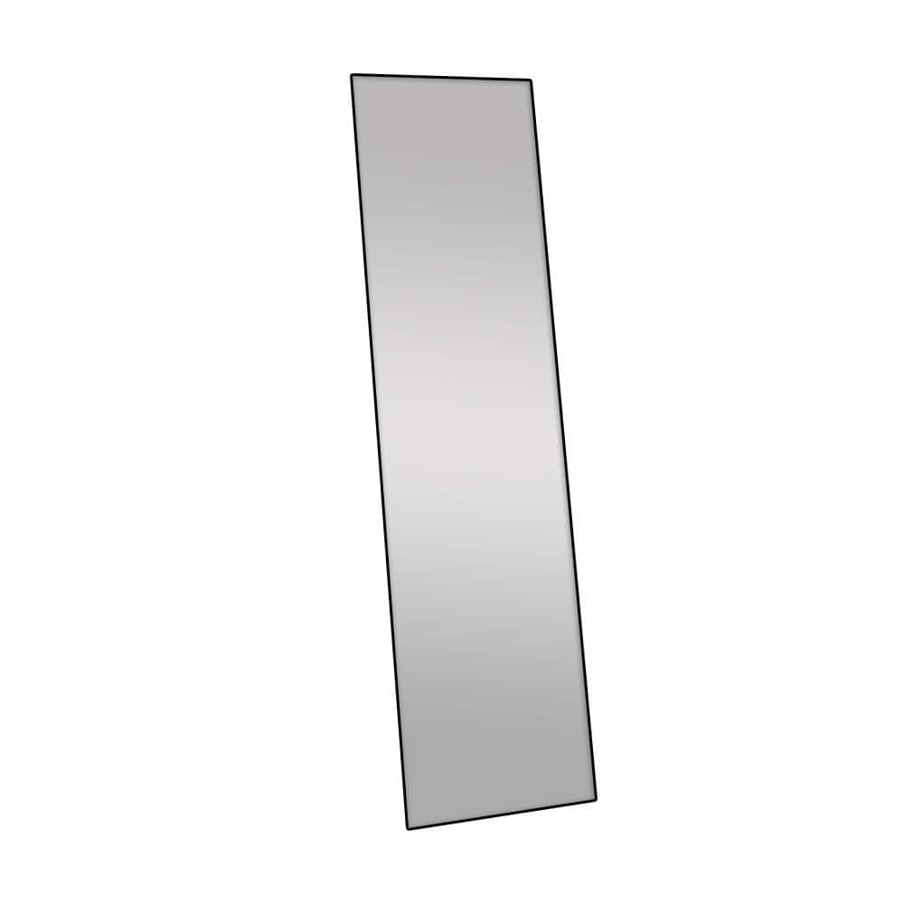 Black 21 in. W x 64 in. Modern Aluminum Alloy Framed Rectangle Floor Standi