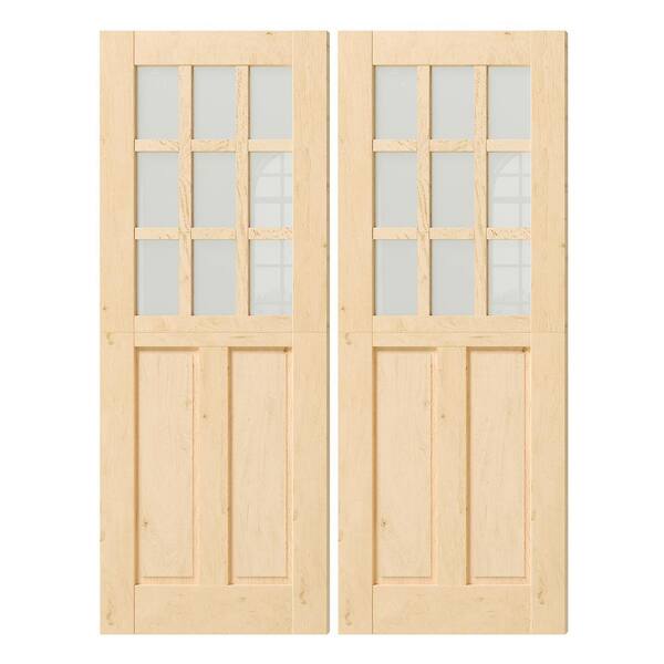 Reviews for TENONER 60 in. x 80 in. (30 in. W x 2) 9 Lite Frosted Glass