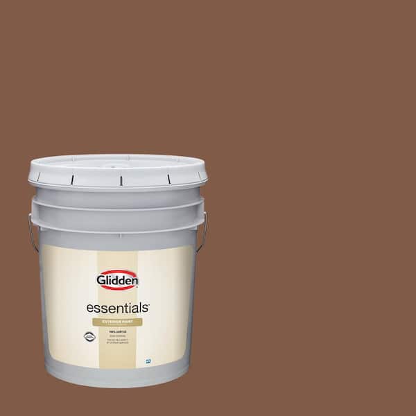 Glidden Essentials 5 gal. PPG1071-7 Spiced Cinnamon Semi-Gloss Exterior Paint
