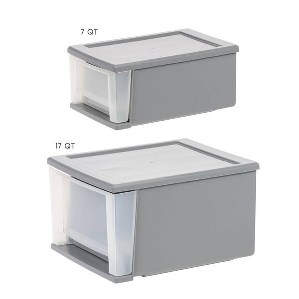 Simplify 12.52-in x 4.06-in Gray Plastic Stackable Drawer Divider in the Drawer  Organizers department at