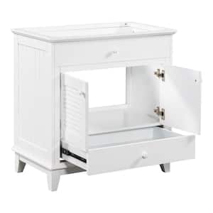 29.84 in. W x 18.07 in. D x 31.02 in. H White Bath Vanity Cabinet without Top, Bathroom Cabinet with 1 Drawer