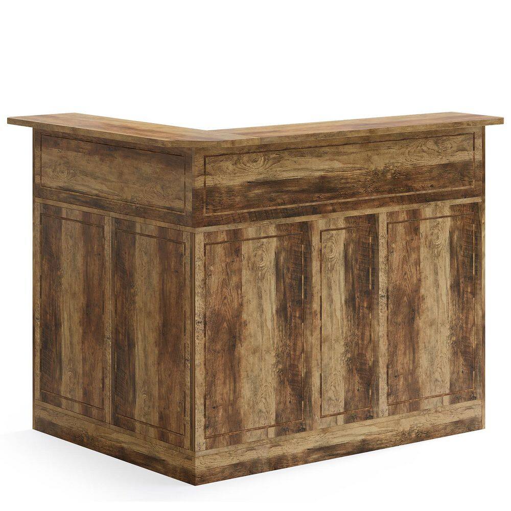 Kearsten 44.09 in. H Brown 4-Tier L-Shaped Home Bar Table with Wine Glass Holders, Corner Bar Unit Liquor Storage Table price history on PriceWatchPro