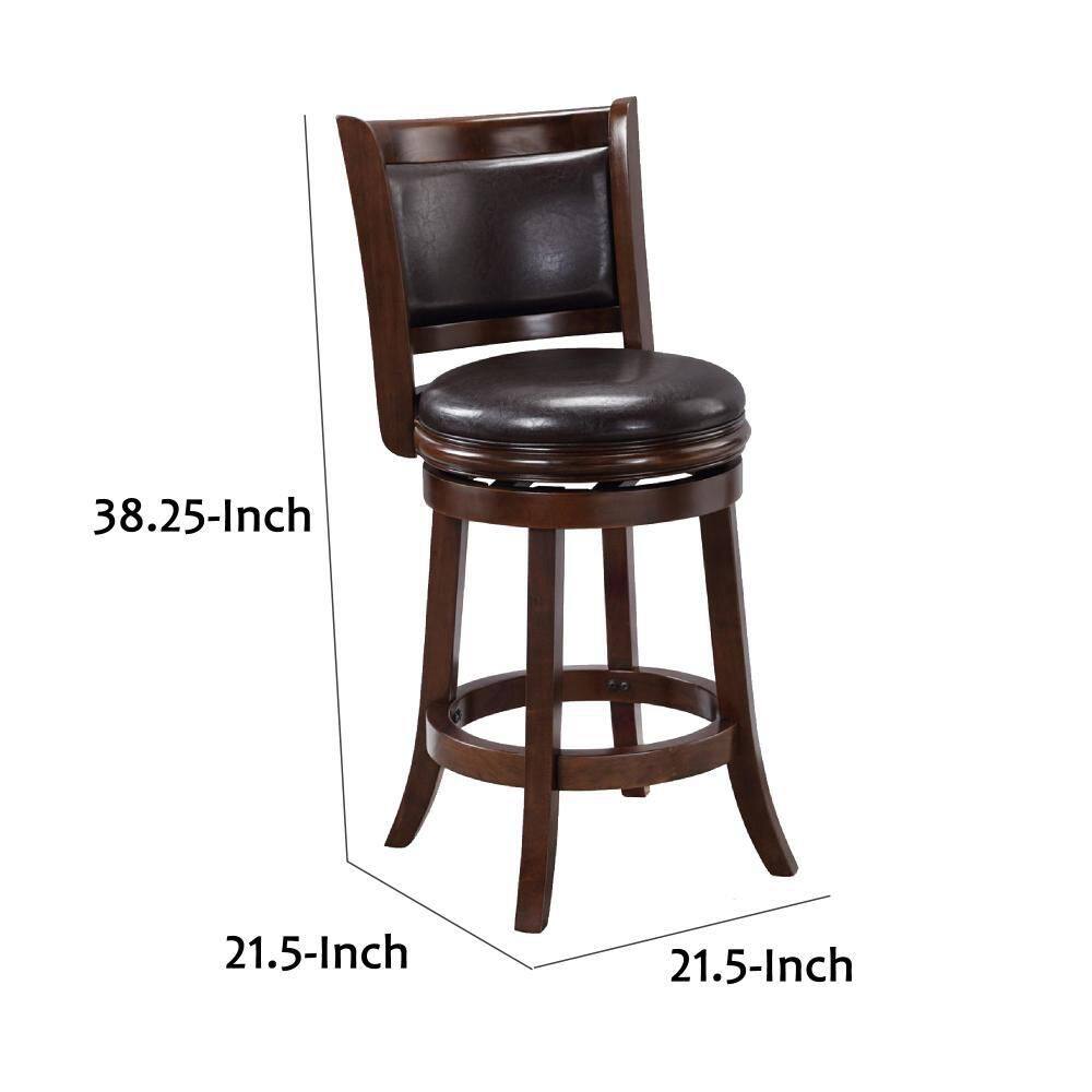 Cappuccino Brown Faux Leather Adjustable Swivel Counter Stool