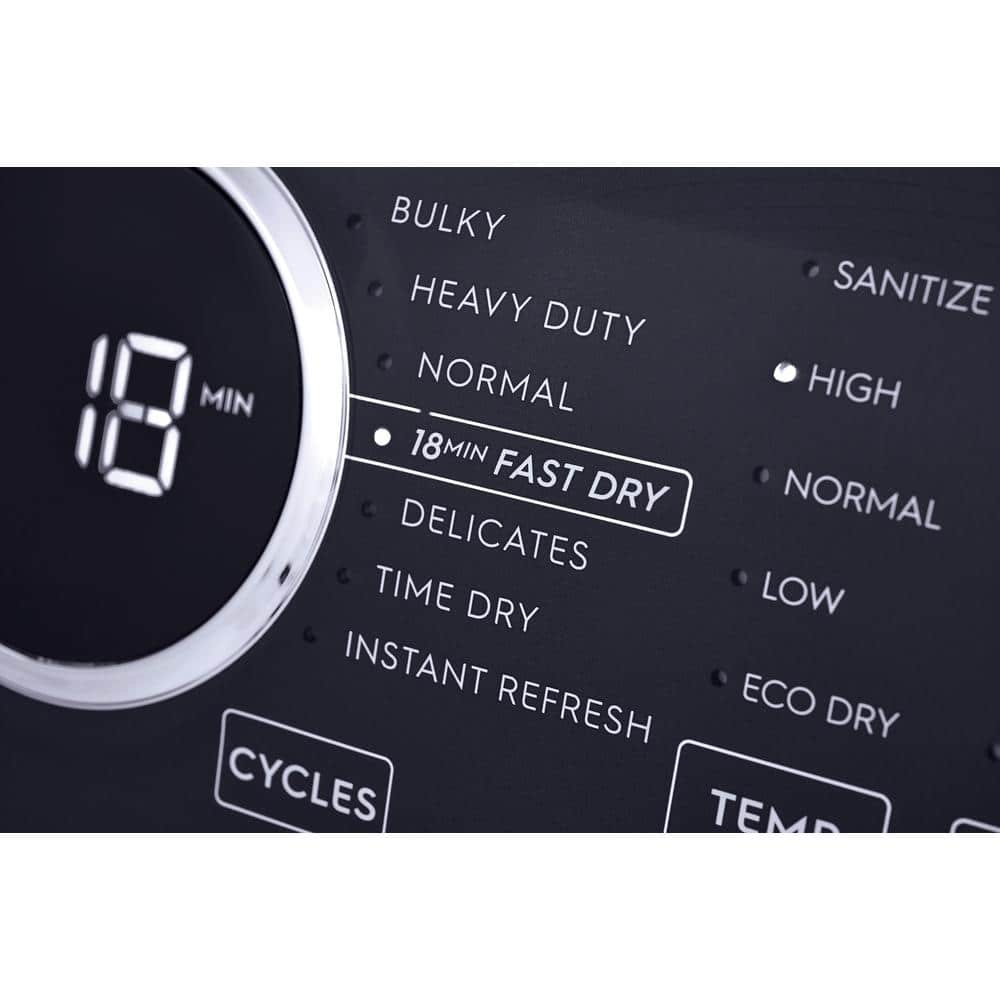 White Energy Star Front Load Electric Dryer with Steam and Moisture Sensing