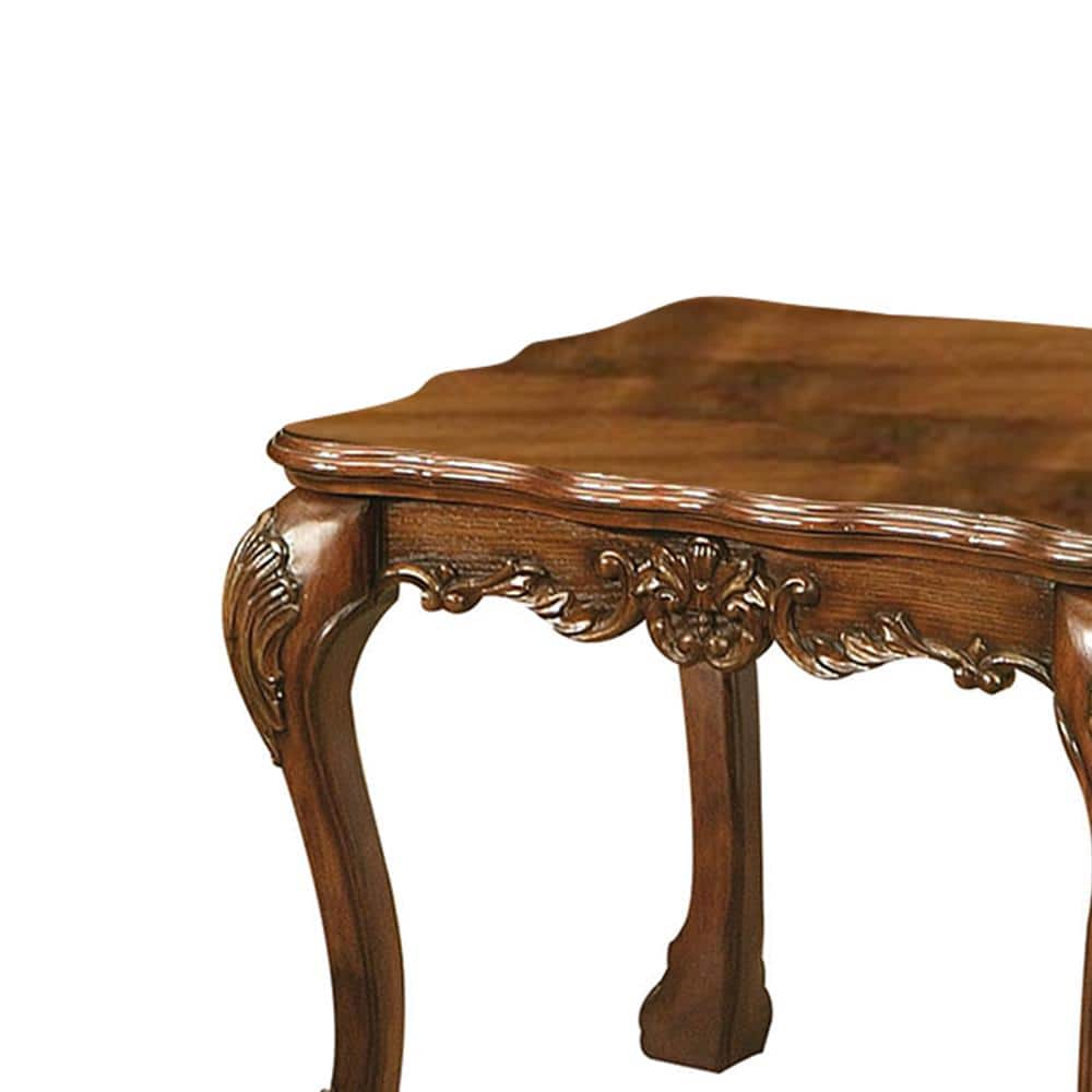 Cherry Oak 28" Traditional Wood and Metal End Table