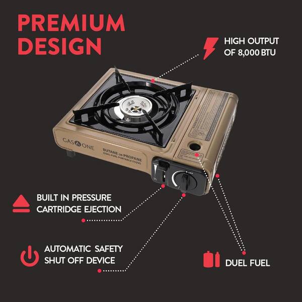 GASONE Duel Fuel Camp Stove and Butane Fuel (4-Piece Bundle) GS-3400P+GAS1-4  - The Home Depot