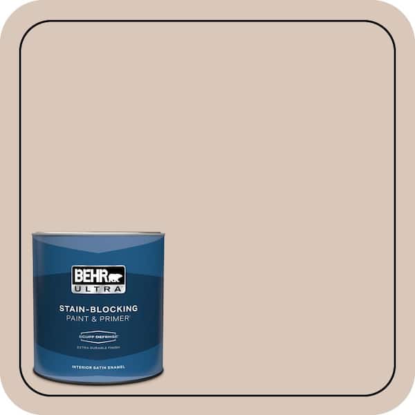BEHR ULTRA 1 qt. #MQ3-38 Suede Beige Extra Durable Satin Enamel Interior Paint & Primer