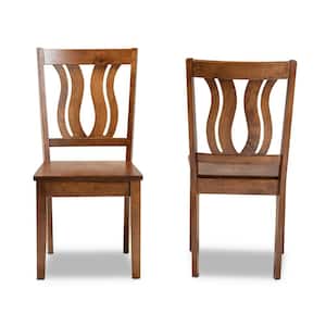 Fenton Walnut Brown Solid Wood Dining Chair (Set of 2)