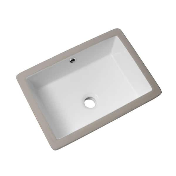 Matrix Decor 18 In Undermount Rectangular Porcelain Ceramic Bathroom Sink In White Luf1812 The Home Depot