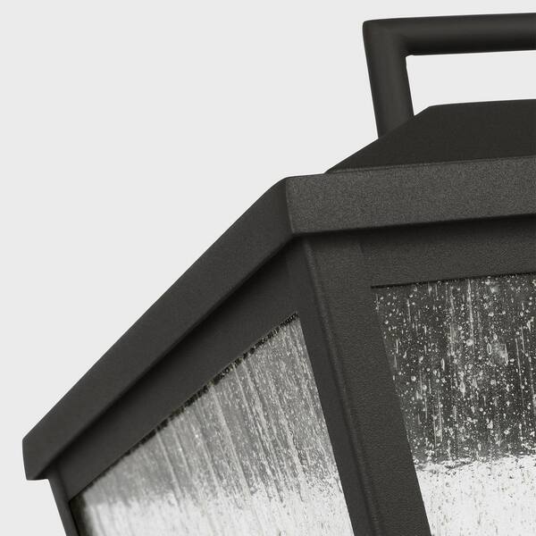 SCOTT LIVING - Kennewick 9 in. W 2-Light Textured Black Metal Hardwired Outdoor Weather Resistant Post Light with No Bulbs Included
