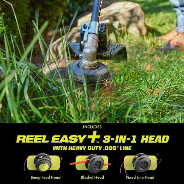 RYOBI - 40V 15 in. Expand-It Cordless Battery Attachment Capable String Trimmer &. 080 Pre-Cut Line w/ 4.0 Ah Battery & Charger