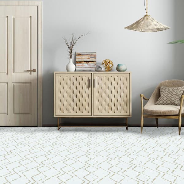 Retro 12 in. x 12 in. 59 MIL Peel and Stick Self Adhesive Vinyl Water Resistant Floor Tile-Diamond-10 Tiles/10 sq. ft.