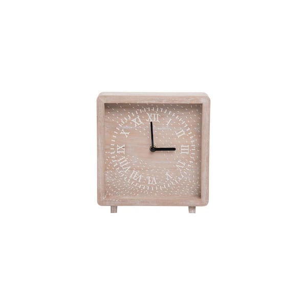 Unbranded Natural Wood Battery Operated Table Clock