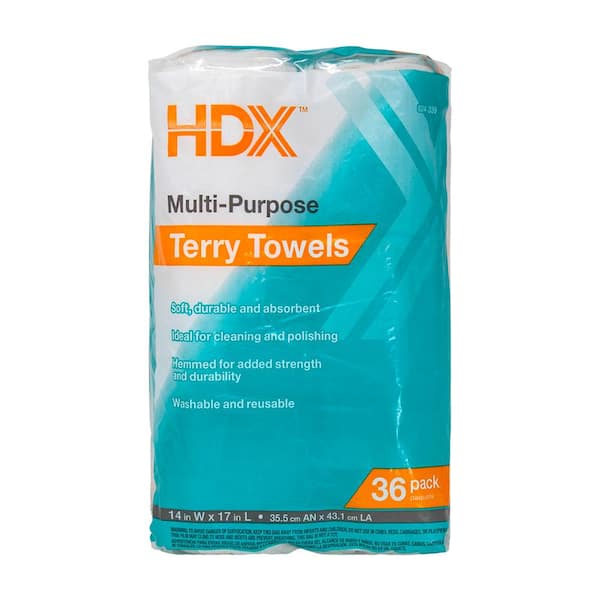 HDX 14 in. x 17 in. Multi-Purpose Terry Towel (36-Pack)