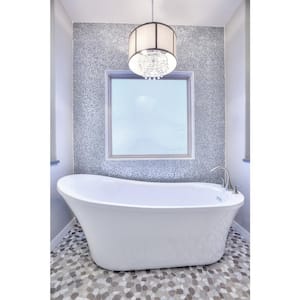 Cultura Winter Honed and Tumbled 11.81 in. x 11.81 in. x 8 mm Pebbles Mesh-Mounted Mosaic Tile (1 sq. ft.)