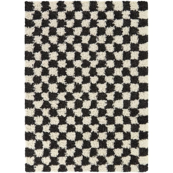 Mackie Charcoal 5 ft. 3 in. x 7 ft. Checkered Area Rug