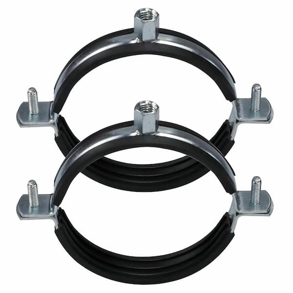 5-Piece 5.5 in ID Split Ring Pipe Hanger Set Adjustable Heavy Duty Wall or Ceiling Mount Bracket Clamps