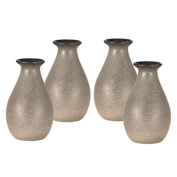 Springdale Lighting 5 in. Speckle 4-Piece Art Glass Mini Vase Set